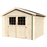 Abri de jardin Flover 9,60m² en bois massif 28mm avec double porte – Décor et Jardin Ma boutique